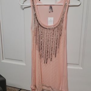 Vanity pink sequined sleeveless shirt